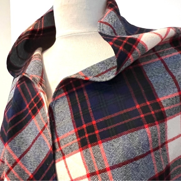 Tartan Plaid Fringe Shawl Wrap Vintage Wool Scottish Style Fall Spring Lewks - Picture 6 of 12